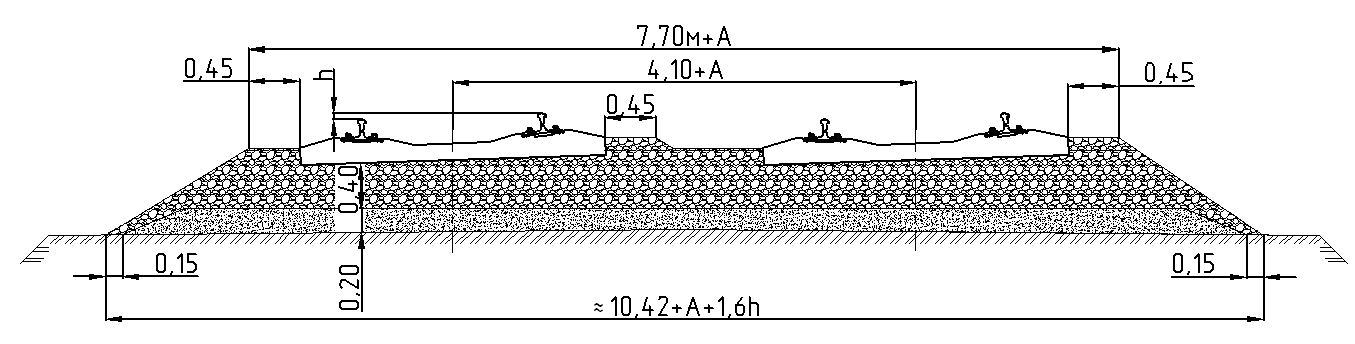 Поперечный профиль верхнего строения пути с балластной призмой. Поперечный профиль балластной Призмы из щебня на песчаной подушке. Поперечный профиль верхнего строения пути. Балластная Призма чертеж. Требование к пропуску поездов балласт балластная