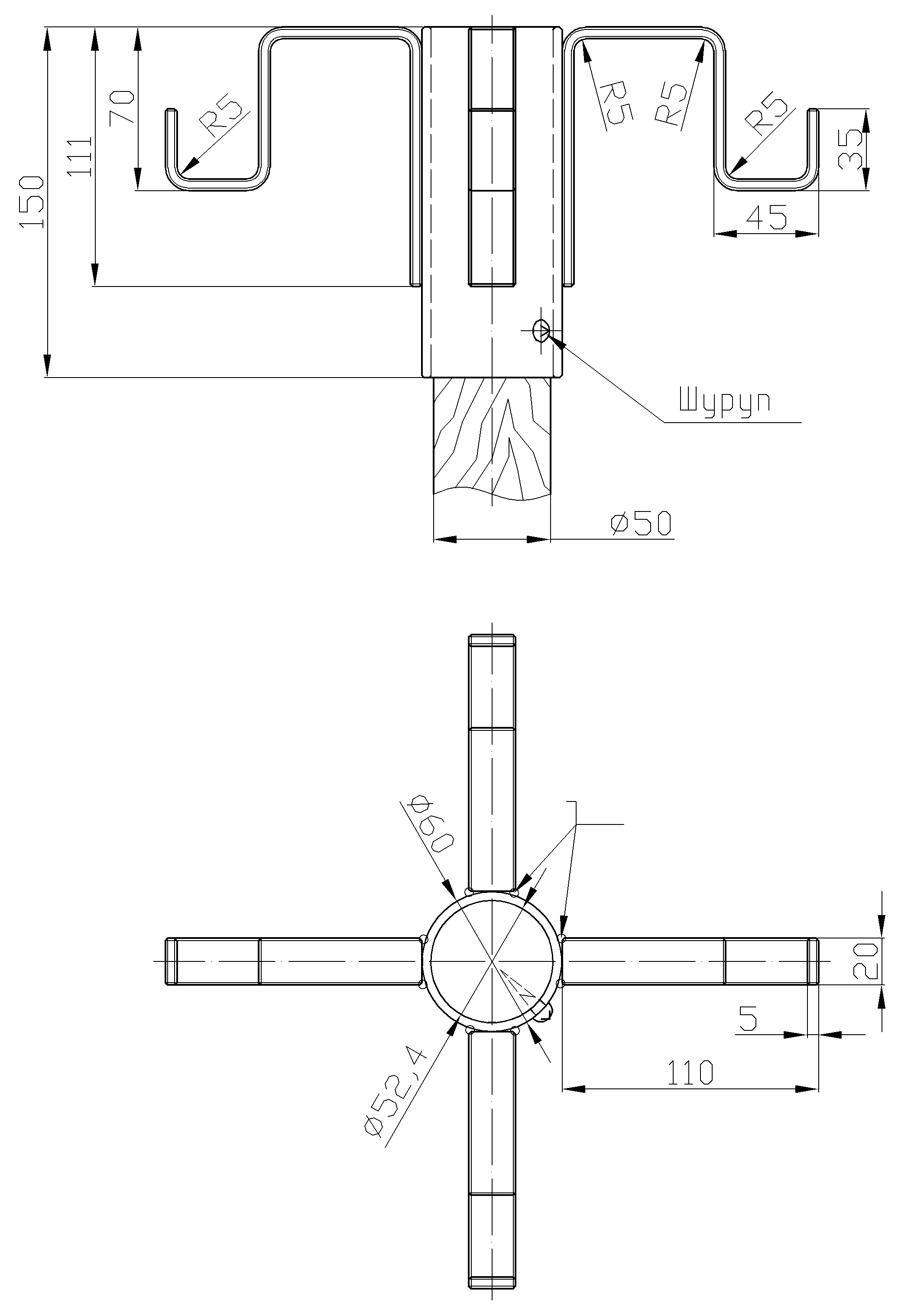 Рисунок 76. Универсальный кронштейн сигнального фонаря
