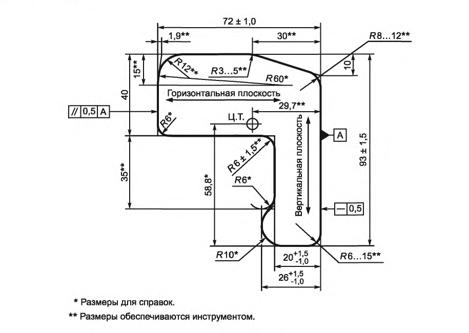 ГОСТ_Р_55497-2003_Рисунок_4_Размеры_поперечного_сечения_уголков_типа_СП850